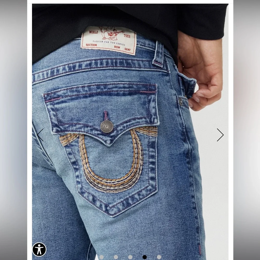 True Religion Ricky Straight Fit Rainbow Jeans, size 31